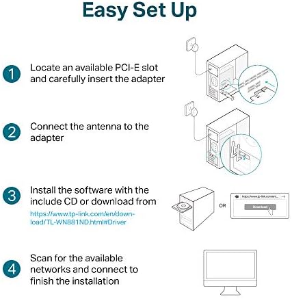 TP-Link TL-WN881ND N300 PCIe WiFi Adapter