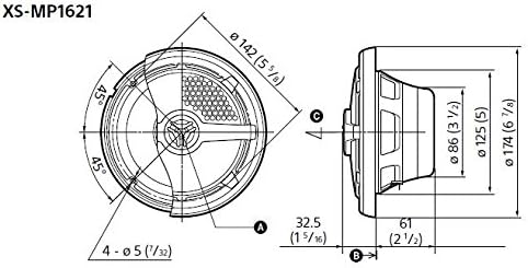 Sony XSMP1621 6.5" 2-Way Marine Coaxial Speaker