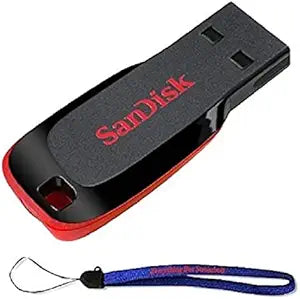 SanDisk Cruzer Blade 128GB USB 2.0 Flash Drive with Lanyard — main product image