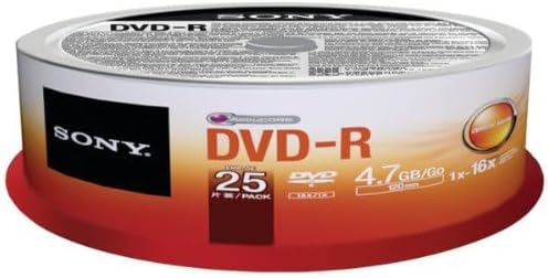 Sony 25DMR47SP 16x DVD-R 4.7GB Recordable Media - 25 Pack