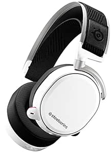 SteelSeries 61474 Arctis Pro Wireless Gaming Headset - Hi-Res Audio, Dual Battery, White