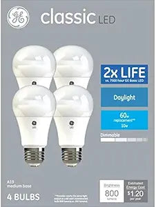 GE Classic LED 60-Watt A19 Daylight Bulb 8-Pack