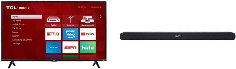 TCL 40S325 40-Inch 1080p Roku TV & Soundbar — main product image