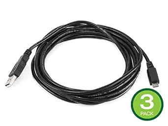 Monoprice USB Type-A to Micro-B Cable 10ft 3-Pack