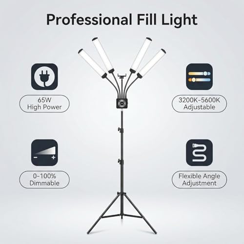 Fockety 4-Arm LED Video Light Kit with Bi-Color Tripod — main product image