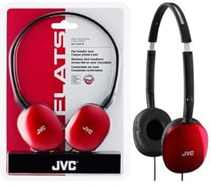 JVC 046838046056 FLAT Lightweight Red Headphones
