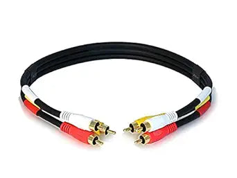 Monoprice 106026 RCA Stereo Video Dubbing Cable 1.5ft Gold Plated