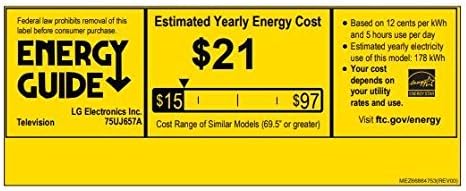 LG 75UJ657A 75-Inch 4K UHD Smart TV Renewed