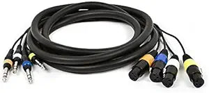 Monoprice 108761 10-Feet 4-Channel TRS Male to XLR Female Snake Cable (2 Pack)