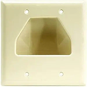 Monoprice 106169 Recessed 2-Gang Low Voltage Cable Wall Plate — main product image
