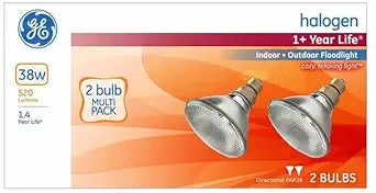 GE Halogen PAR38 Flood Light Bulb, Soft White, 38W