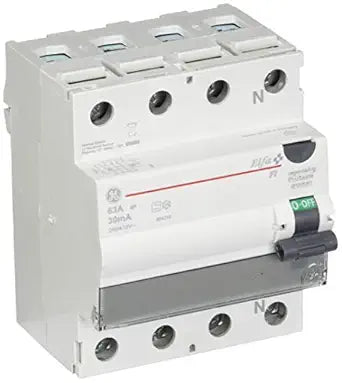 GE 604210 RCCB, 63A, 4-pole, 0.03 Residual Current Circuit Breaker — main product image