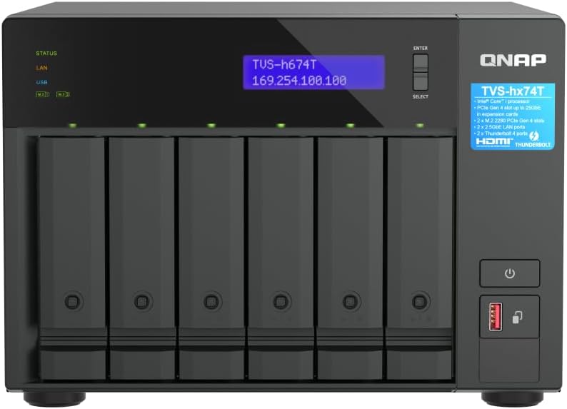 QNAP TVS-h674T-i5 6-Bay Thunderbolt 4 Desktop NAS — main product image