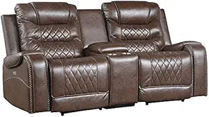 Lexicon Putnam Power Reclining Loveseat Brown — main product image