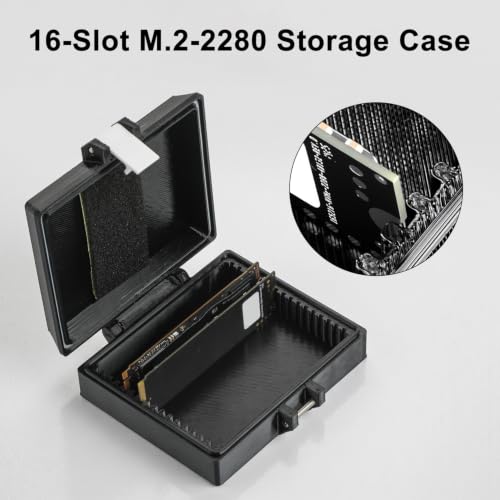 Aukuoy 16-Slot M.2 2280 SSD Storage Box with Lock — main product image