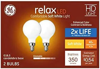 GE 42279 Relax 40W Equivalent LED Globe Bulbs