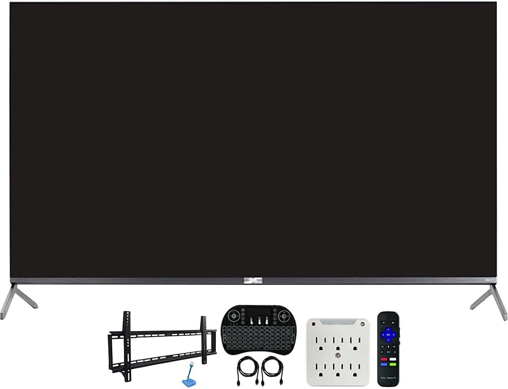 TCL E1TCL65R625 65-inch 6-Series 4K Roku TV Bundle