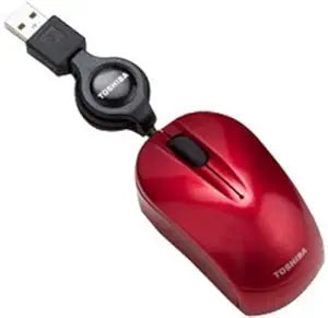 Toshiba PA3765U-1ETS Retractable Mini USB Mouse - Red