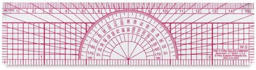 Westcott W-5 Protractor Ruler 6" Transparent