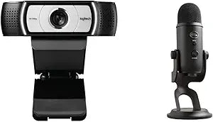 Logitech C930e Webcam & Blue Yeti USB Microphone Bundle