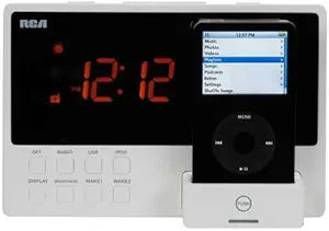 RCA RP5500i Universal iPod Dock AM/FM Clock Radio — main product image
