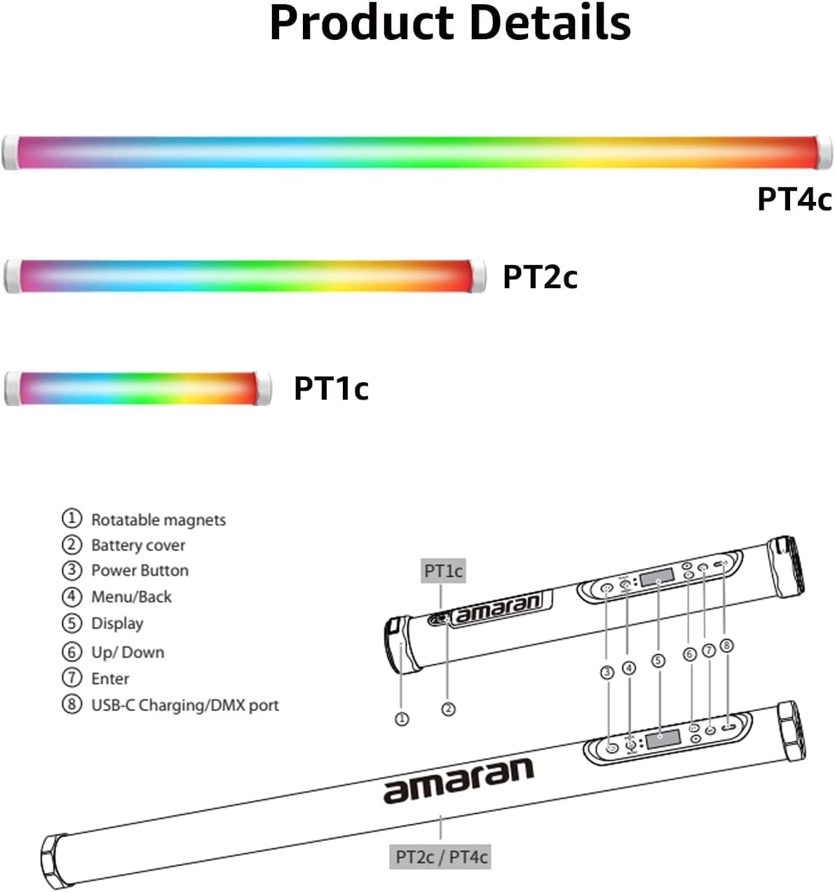Aputure HS20221221034 Amaran PT1c LED Pixel Tube