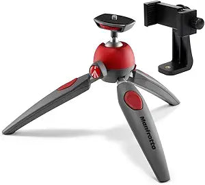 Manfrotto MAMTPIXIEVORDZA PIXI EVO Mini Tripod Red + Phone Adapter — main product image