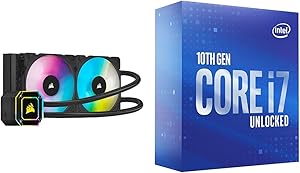 Intel Corsair iCUE H100i Elite Capellix Cooler & i7-10700K Bundle