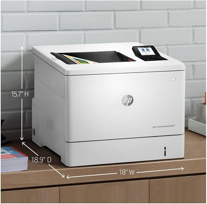 HP 7ZU81A#BGJ Color LaserJet M554dn Duplex Printer White