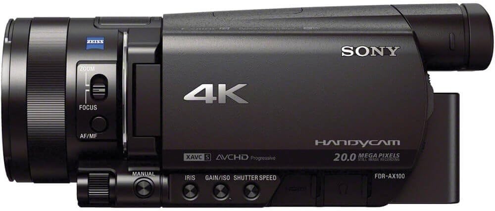 Sony FDRAX100/B 4K Camcorder - 3.5" LCD, Black