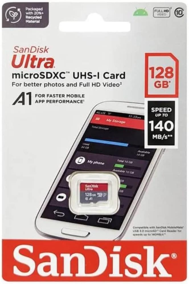 SanDisk SDSQUAB-128G Ultra 128GB microSDXC UHS-I Memory Card