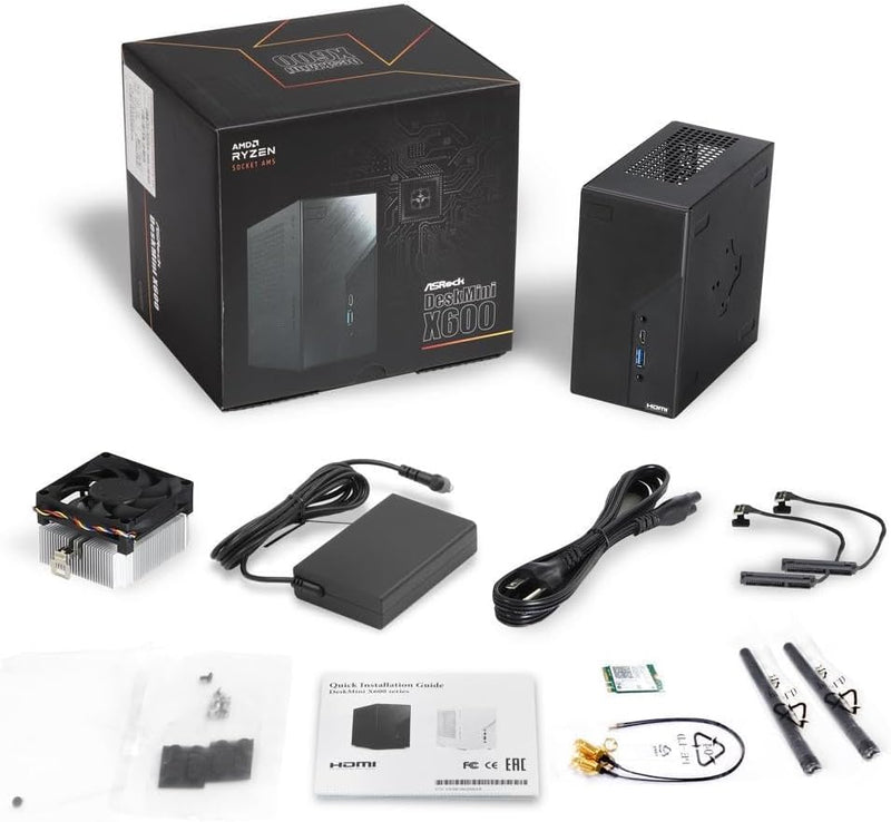 ASRock 90BXG4R01-A20BA0W DeskMini X600W Barebone - AM5, DDR5 — main product image