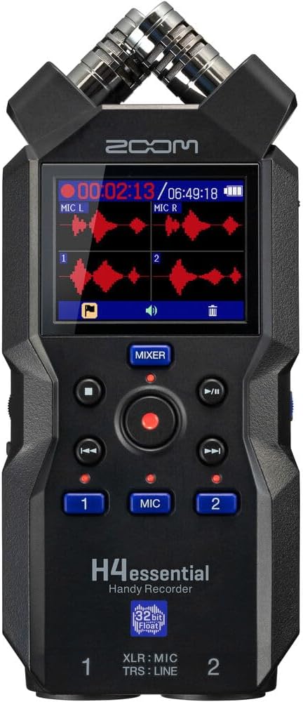 Zoom H4essential 4-Track 32-Bit Float Audio Recorder Bundle