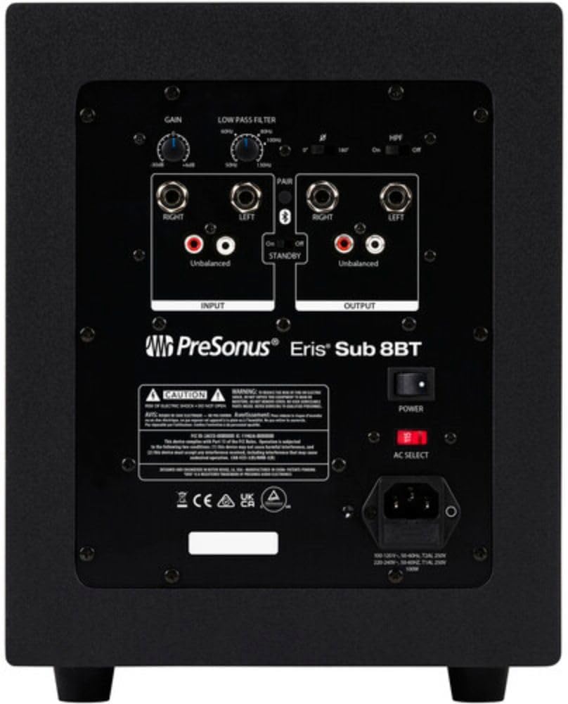 PreSonus ERIS SUB 8BT Bluetooth Studio Subwoofer Bundle