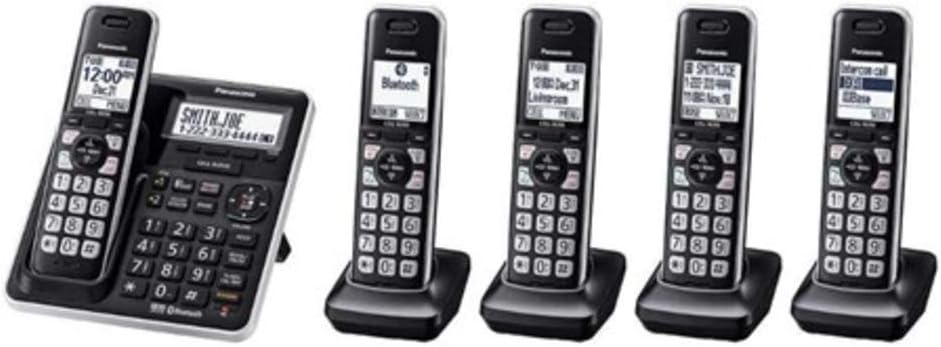 Panasonic KX-TG985SK 5-Handset Bluetooth Talking Caller ID Phone