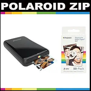 Polaroid AMZMPB50 Zip Mobile Printer: Zink + 50 Photo Sheets - Black