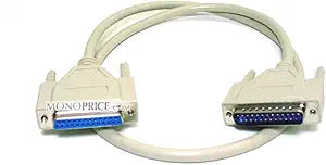 Monoprice 101591 3-Feet DB25 M/F Molded Cable - White