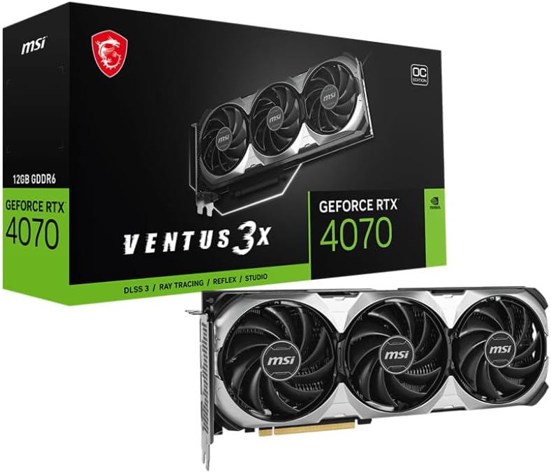 MSI G4070V3XE12C RTX 4070 Ventus 3X 12GB Graphics Card