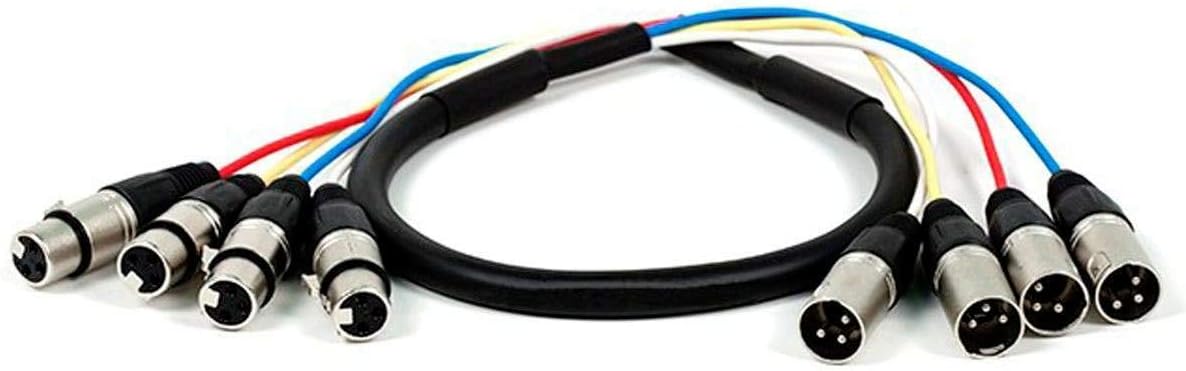 Monoprice 108764 4-Channel XLR Male to Female Snake Cable 3ft