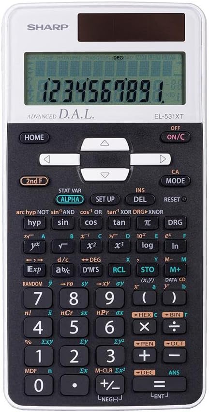 Sharp EL-531XTB-WH Scientific Calculator Black & White