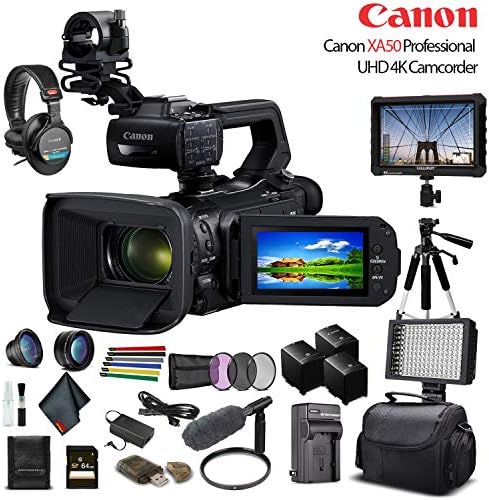 Canon 3669C002 XA50 4K Camcorder Advanced Bundle