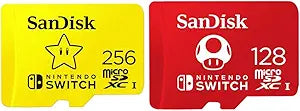 SanDisk 256GB/128GB Nintendo Switch microSDXC Card Bundle