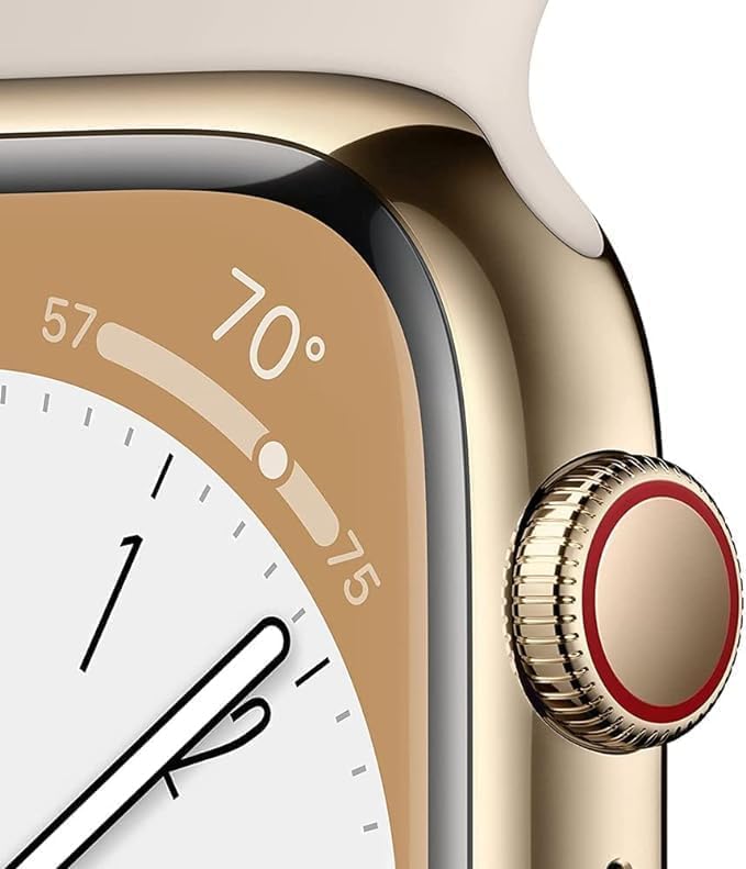 Apple MNV93LL/A Watch Series 8 Gold Cellular Renewed