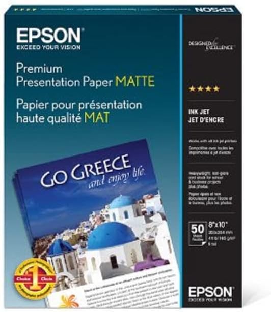 Epson S041467 Premium Presentation Paper Matte 8x10 Inches