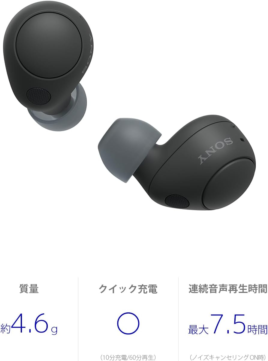 Sony WF-C700N BZ Wireless Noise-Canceling Black Earbuds