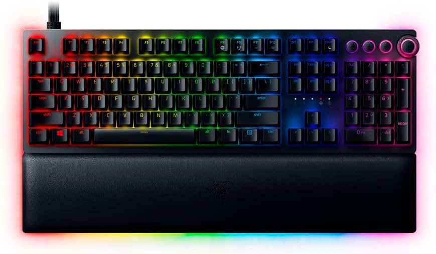 Razer Huntsman V2 - Linear Optical Gaming Keyboard, RGB, Wrist Rest