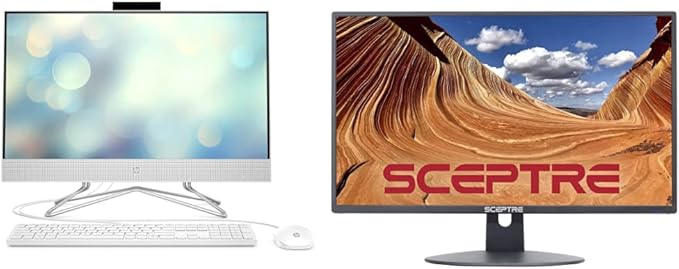 HP 24" All-in-One Desktop & Sceptre 24" Monitor Bundle