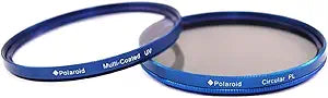 Polaroid 67mm Multi-Coated Filter Kit: UV & CPL - Blue