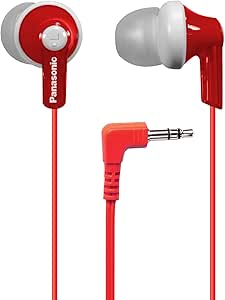 Panasonic RP-HJE120-R ErgoFit Wired In-Ear Earbuds Red