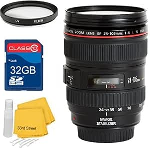 Canon 33rd24105L-1146D EF 24-105mm f/4 Lens Bundle: SD Card, Filter